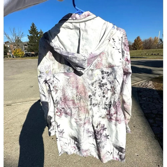 Badgley Mischka Print Cargo Zip Up Hoodie Windbreaker Jacket Women’s Size Small - Picture 5 of 8